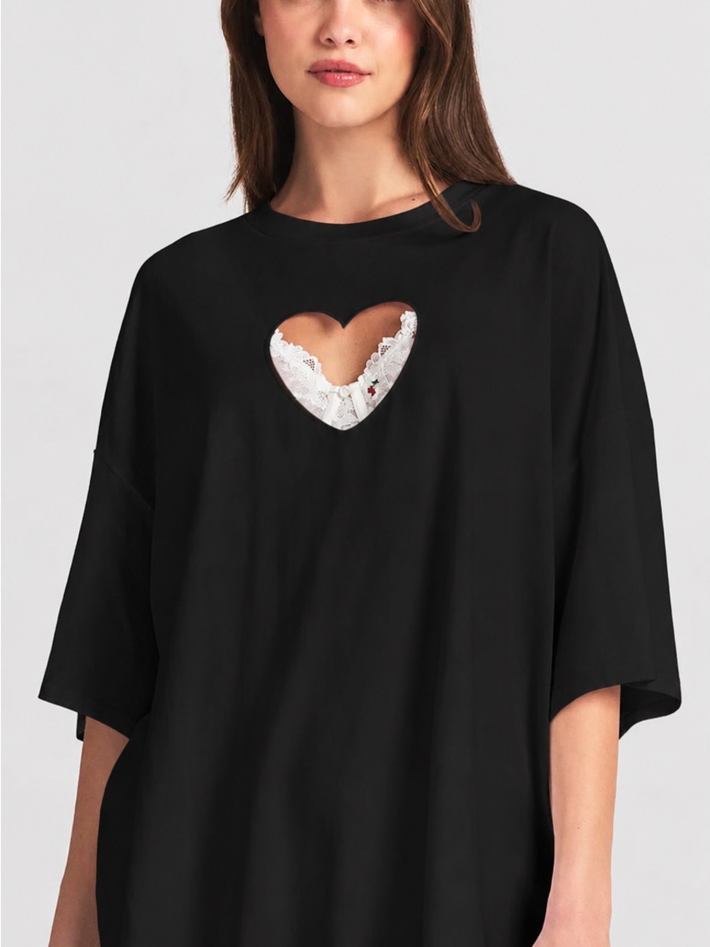 SOLD OUT SKIMS - oversized Black Heart-Cutout Women's Top